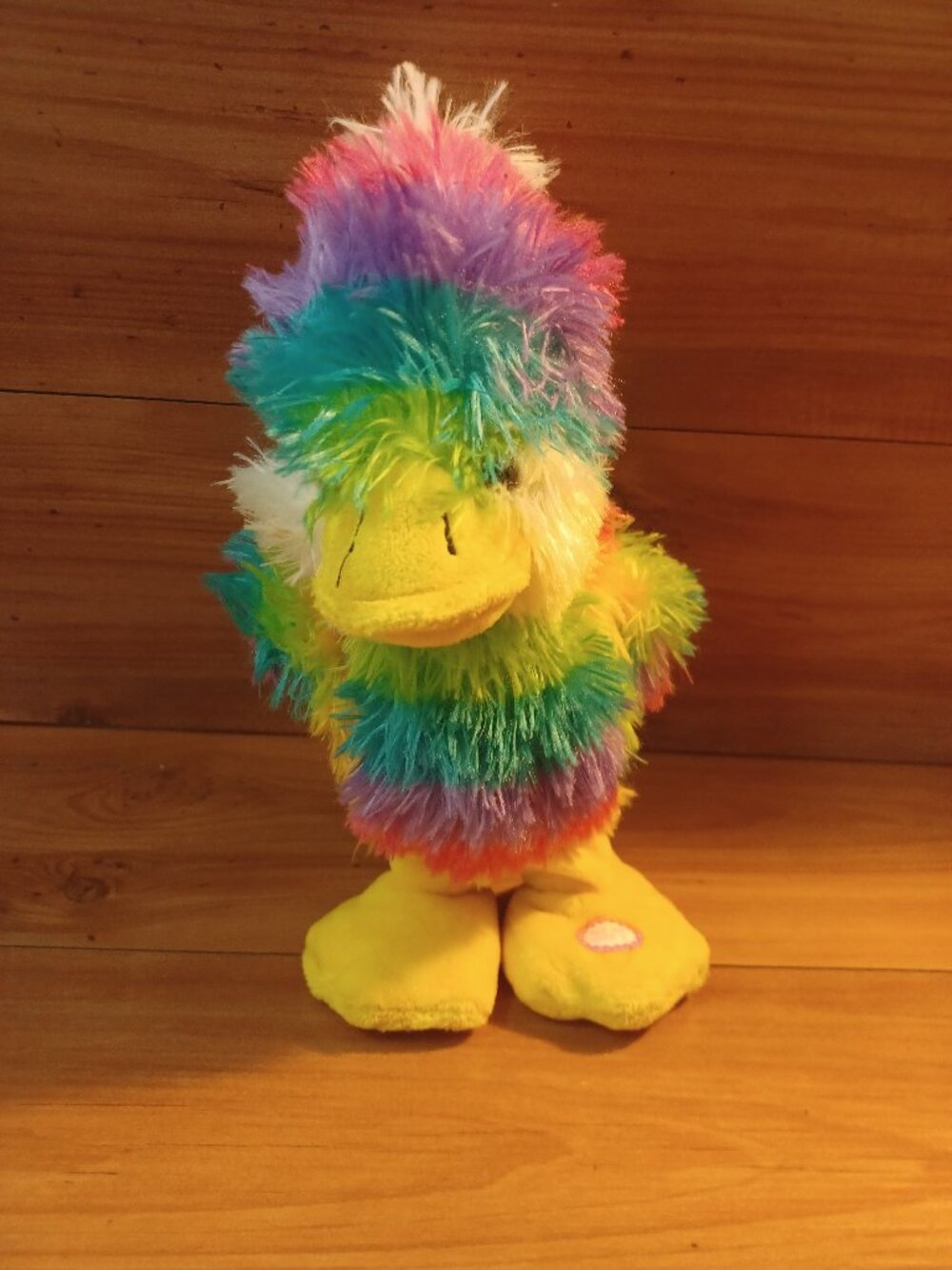 Dan Dee Dancing Chicken Plush 10" Musical Dancing Rainbow Colors Chicken Dance